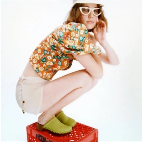 [Zara] Floral Balloon Sleeve Top - Picture 6 of 7